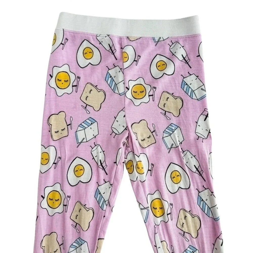 Little Sleepies 3T Pink Breakfast Set Pink Breakfast Food Print Lunaluxe